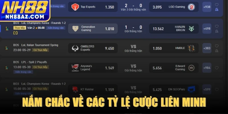 Nắm chắc về các tỷ lệ cược