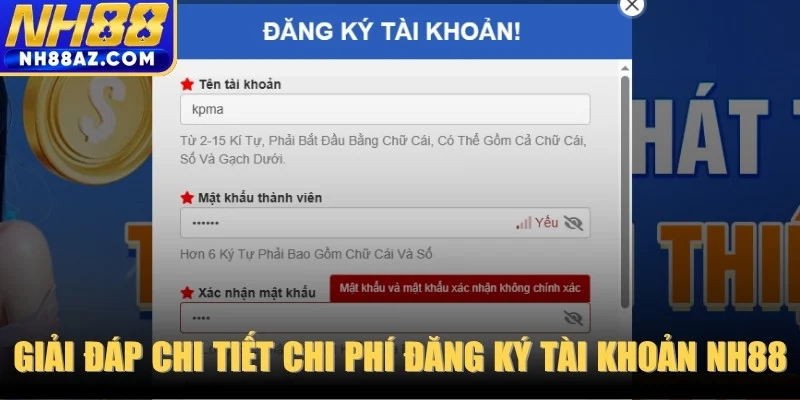 Giải đáp chi tiết chi phí đăng ký tài khoản NH88