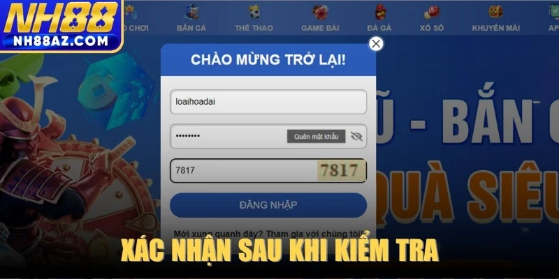 Xác nhận sau khi kiểm tra