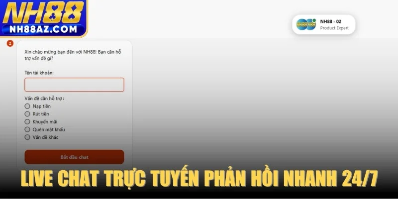 Live Chat trực tuyến phản hồi nhanh 24/7