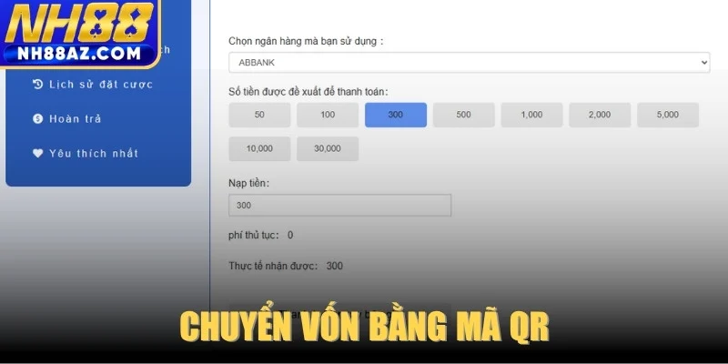 Chuyển vốn bằng mã QR