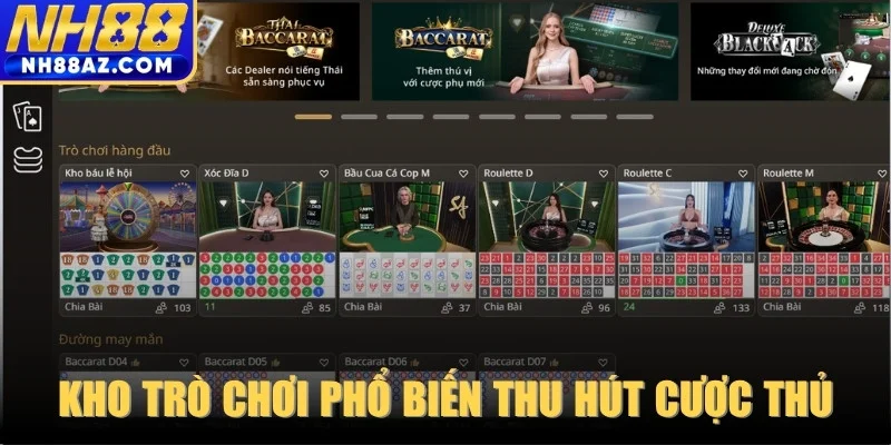 Kho sảnh trò chơi phổ biến thu hút đông đảo cược thủ
